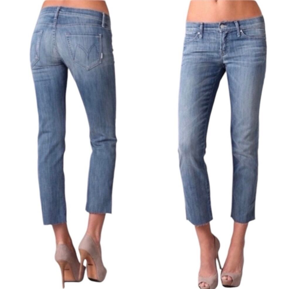 Mother The Rascal Crop Mid rise Denim Jeans in Tickle Fights & Barbecues